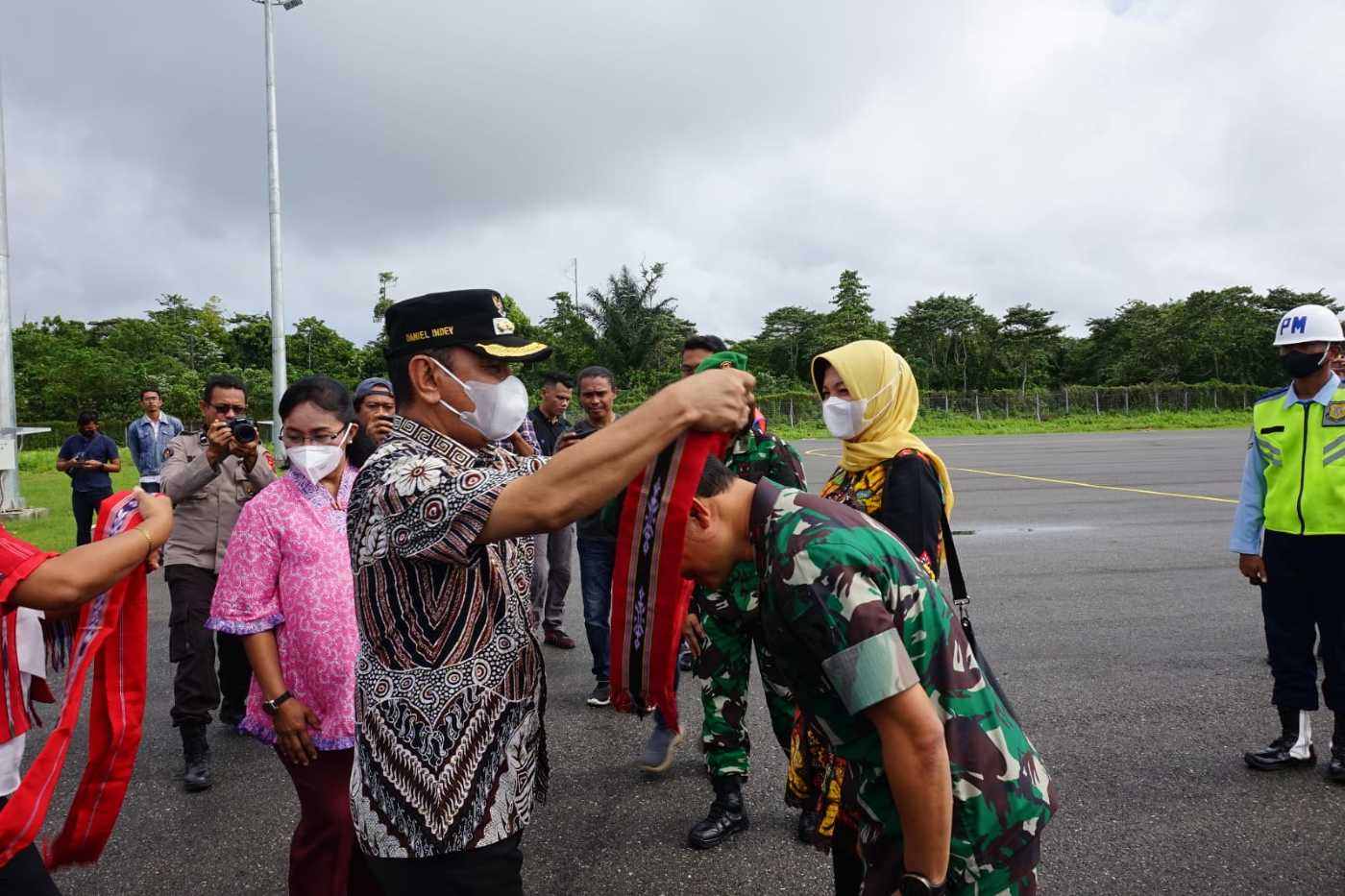 Penjabat Bersama Forkopimda KKT Sambut Kunjungan Danrem 151/Binaiya