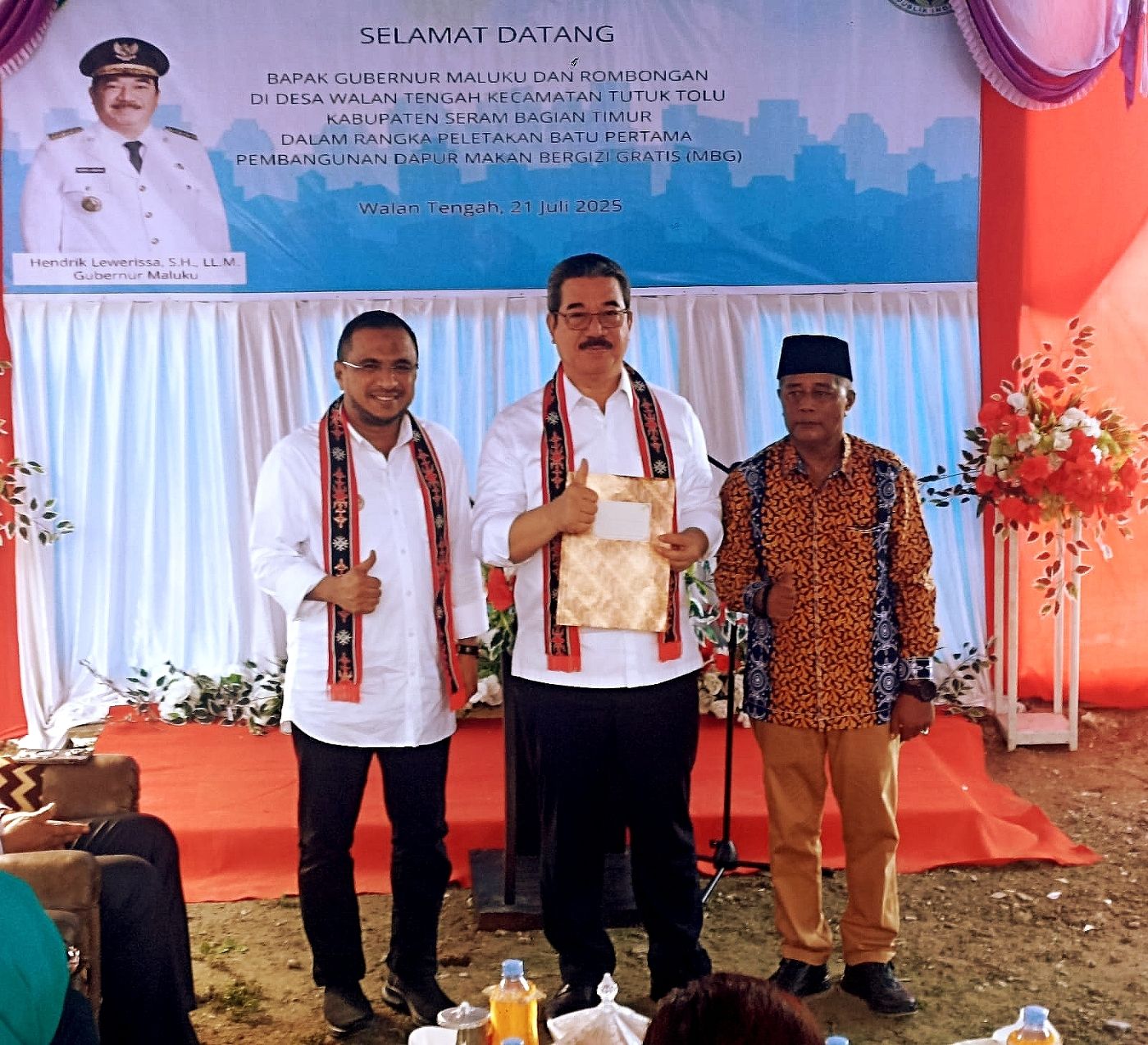 Gubernur Maluku Letakkan Batu Pertama Dapur Makanan Bergizi Gratis di SBT: 
