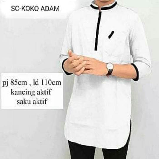  Baju Muslim Koko Pria Bahan Katun hijau 1784