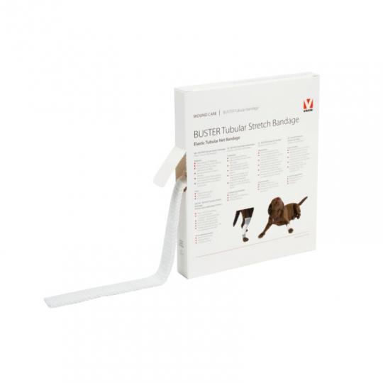 BUSTER Tubular Stretch Bandage, white, 1.25 cm x 6.5 m