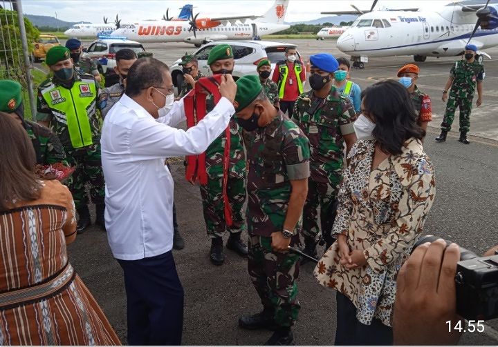 Dandim 1504/Ambon Dan Jajaran Sambut  Pangdam XVI/Pattimura Yang Baru