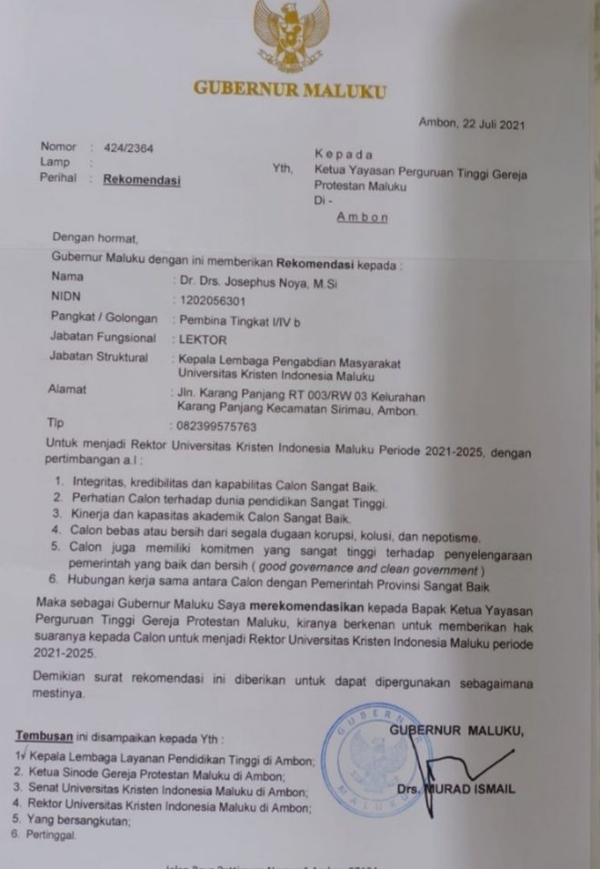 Soal Rekomendasi, Senat Mahasiswa Nilai Gubernur Maluku Dapur UKIM