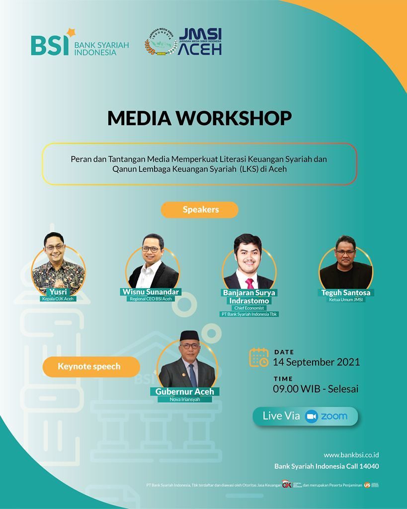 JMSI Aceh dan BSI Selenggarakan Media Workshop Literasi Keuangan