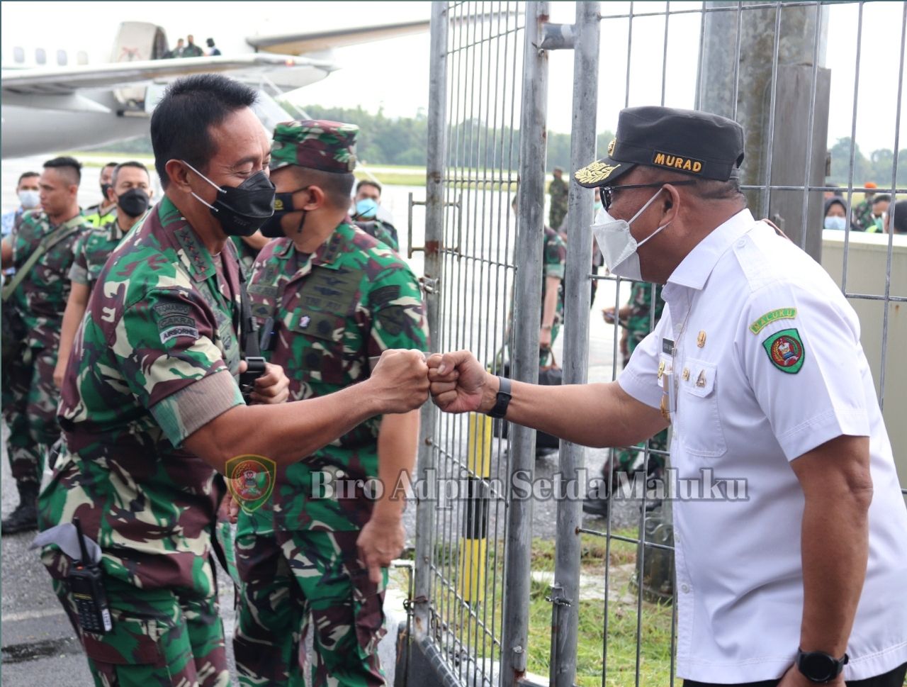 Kedatangan Panglima Andika Disambut Gubernur Murad Ismail