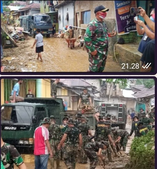 Petinggi TNI Turun Kunjungi Warga Korban Banjir-200 Personil TNI Diterjunkan