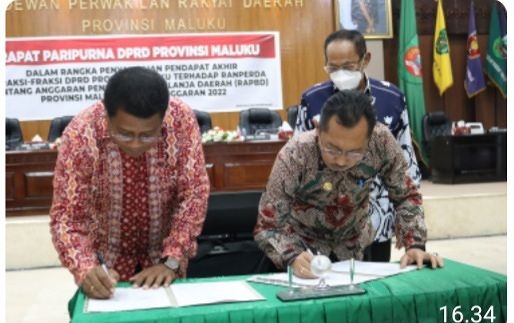 DPRD Setujui Ranperda APBD Pemprov Maluku TA. 2022