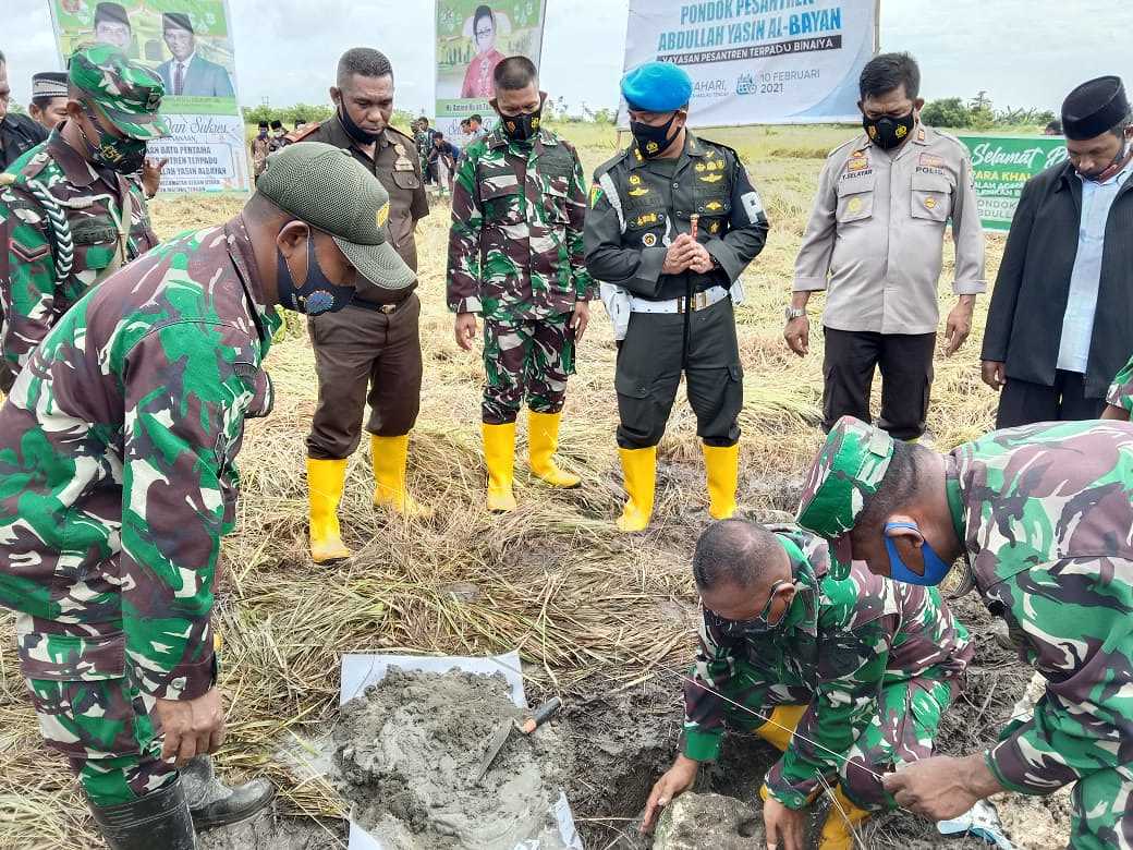 Danrem 151 Peletakan Batu Pertama Ponpes Yayasan Terpadu Binaiya