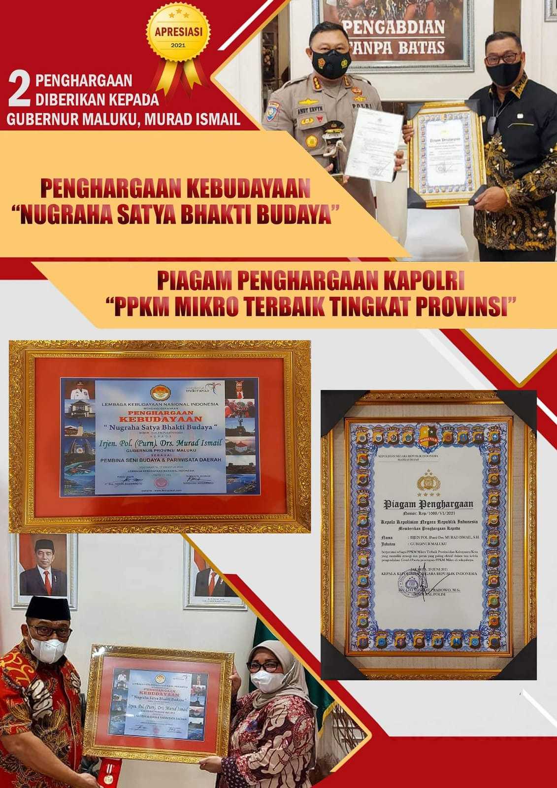 Gubernur Maluku  Dapat Dua Tropy, Satunya Diterima Kadis Pendidikan dan Kebudayaan