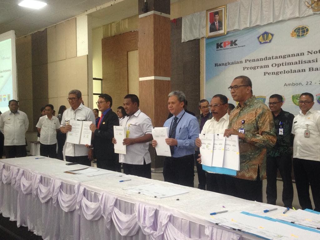 KPK Fasilitasi Penandatanganan MoU Pemerinta Daerah SE- Provinsi Maluku 