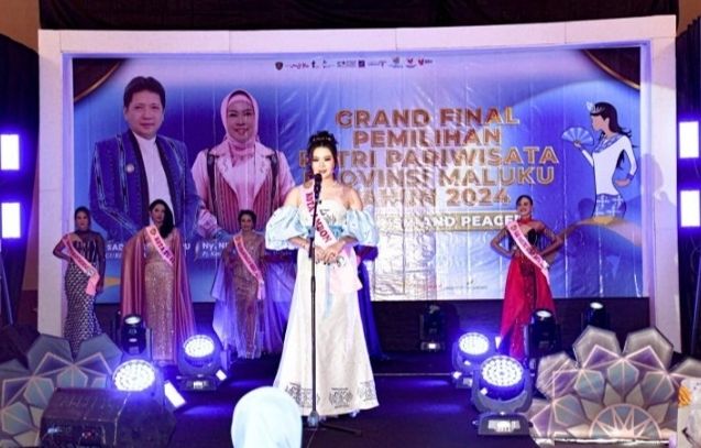 Wakili Kota Ambon, Angela Saputan Raih Juara Best Costume  Putri Pariwisata Maluku 2024