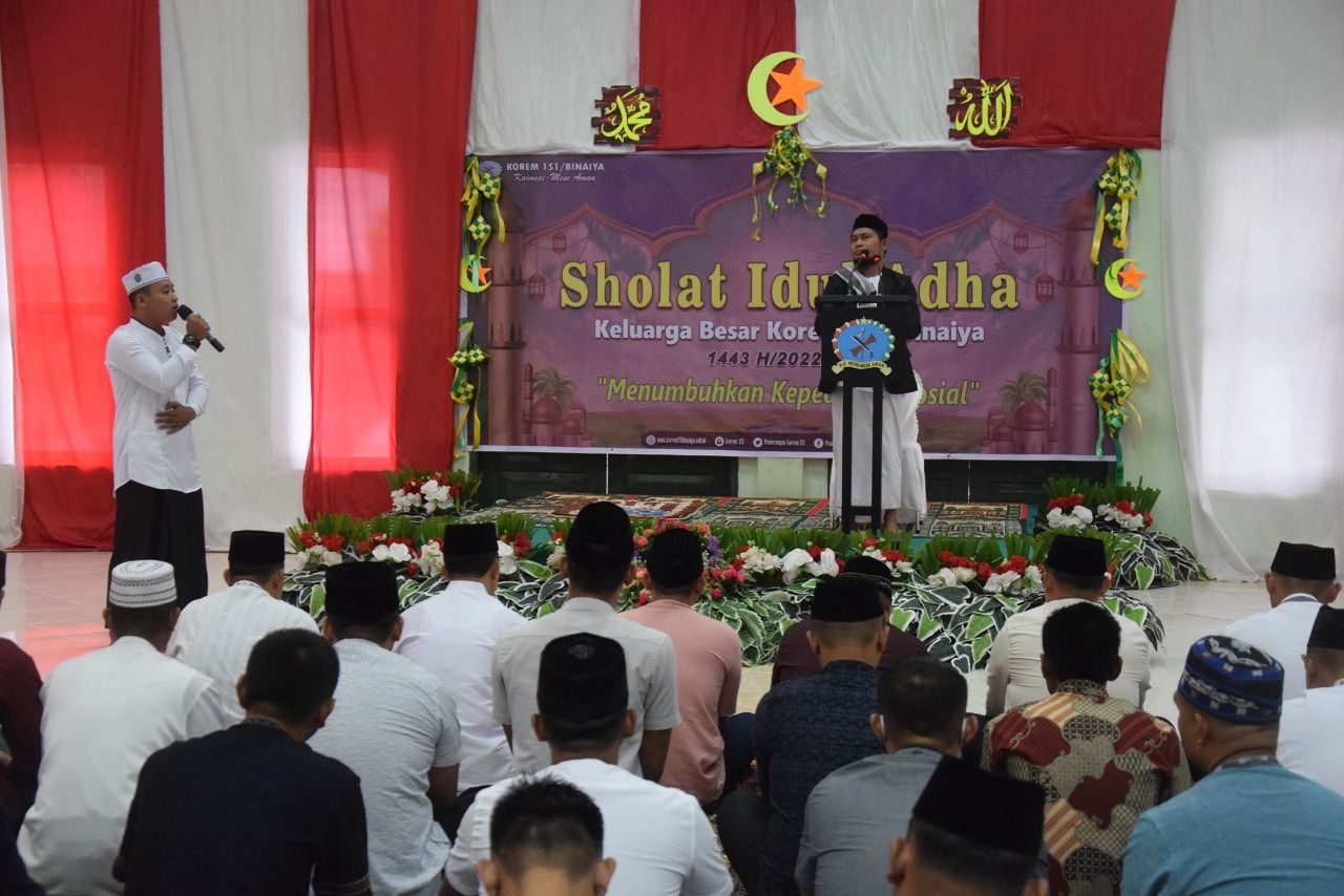 Korem 151/Binaiya Gelar Sholat Idul Adha