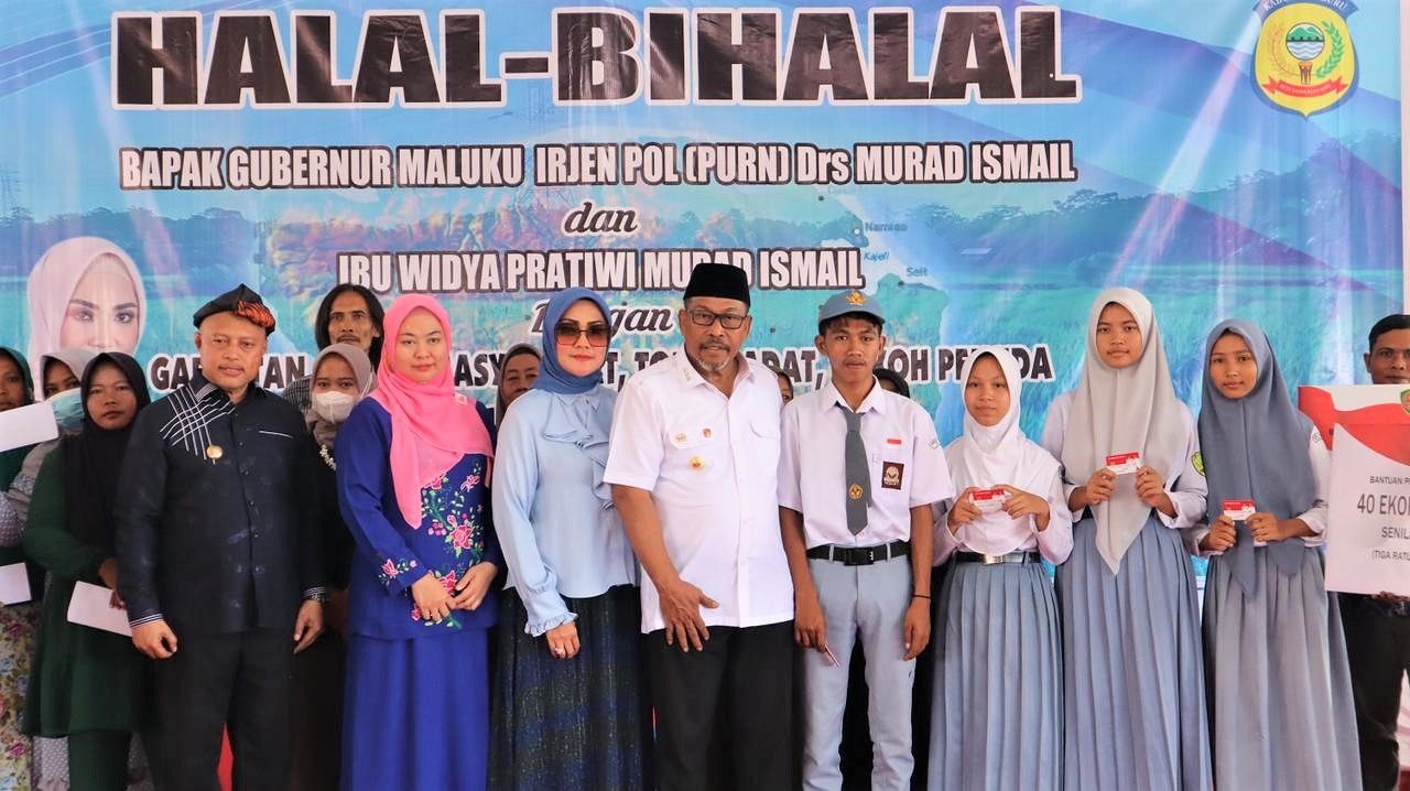 GUBERNUR HALAL BI HALAL DAN RESMIKAN SMP N 50 DAN SMP N 51 BURU