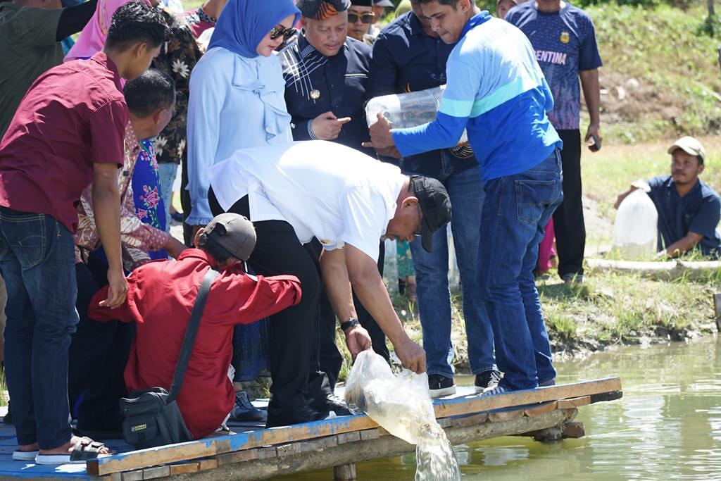 JAGA KETAHANAN PANGAN GUBERNUR TEBAR 1.500 BENIH IKAN NILA DI DESA WAELETE KAB. BURU