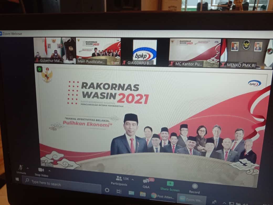 Dipimpin Presiden, Gubernur Murad Ikuti Rakornas Wasin 2021 secara Virtual