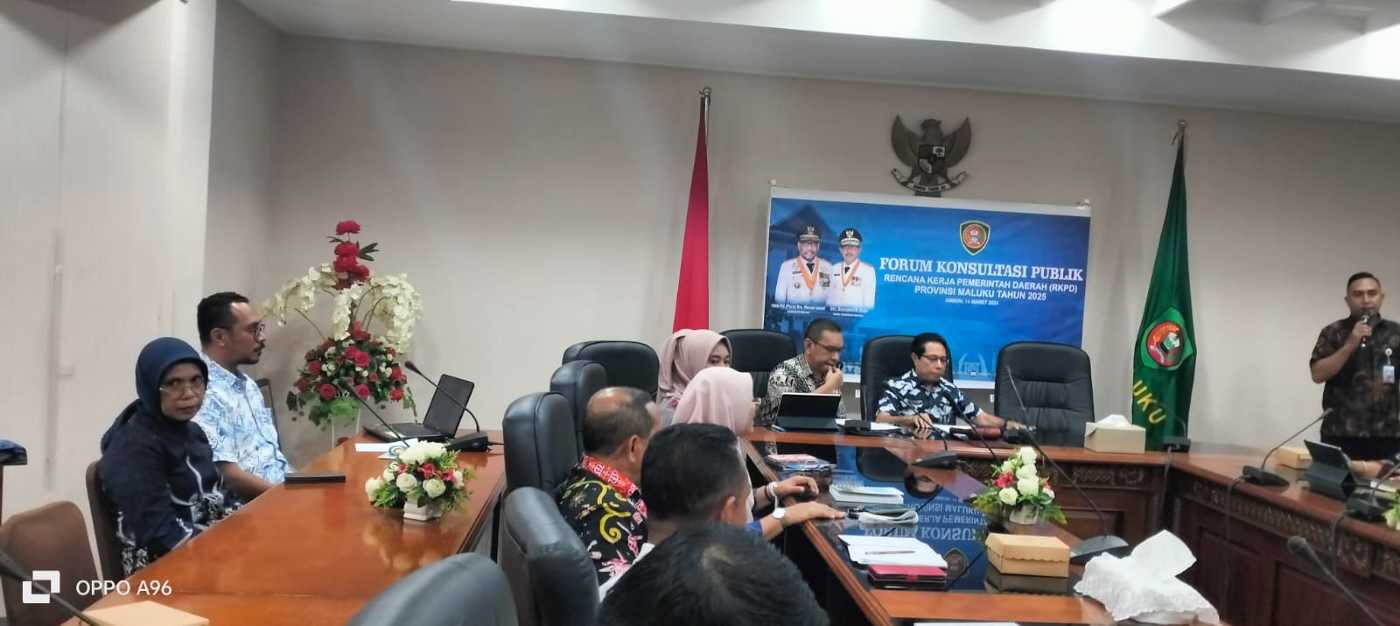 Bahas Rencana Kerja Pemerintah 2025, Bappeda Maluku Gelar Forum Konsultasi Publik 