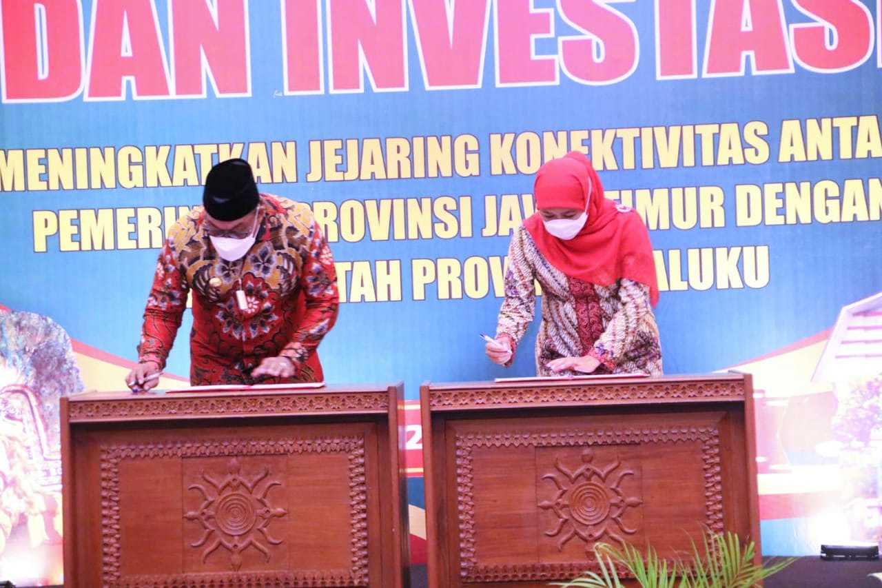 Gubernur Jatim Teken Misi Dagang Dengan  Pemprov Maluku