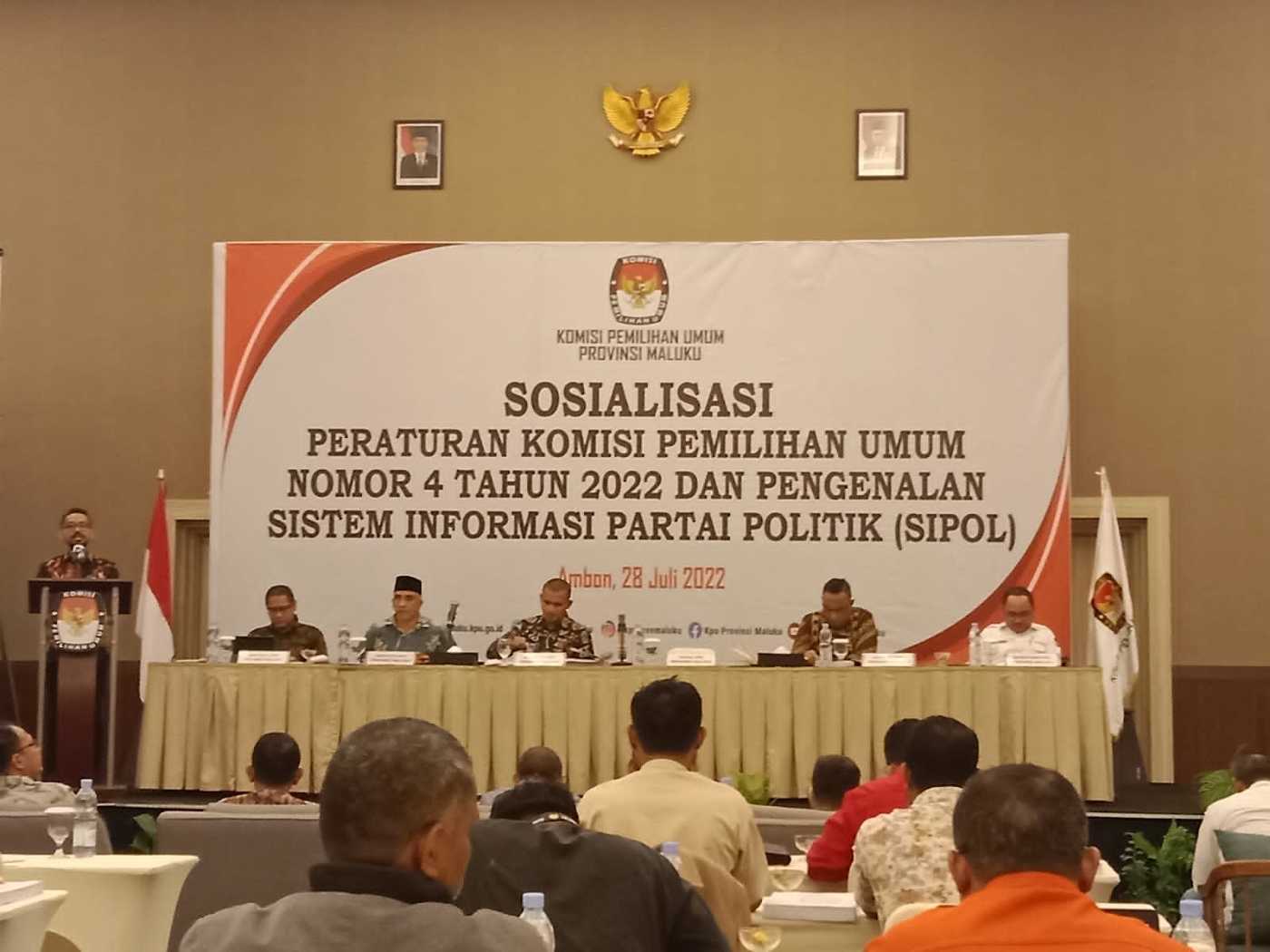 KPU Maluku Gelar Sosialisasi  Peraturan KPU Pemilu 2024 dan  Pengenalan  SIPOL 