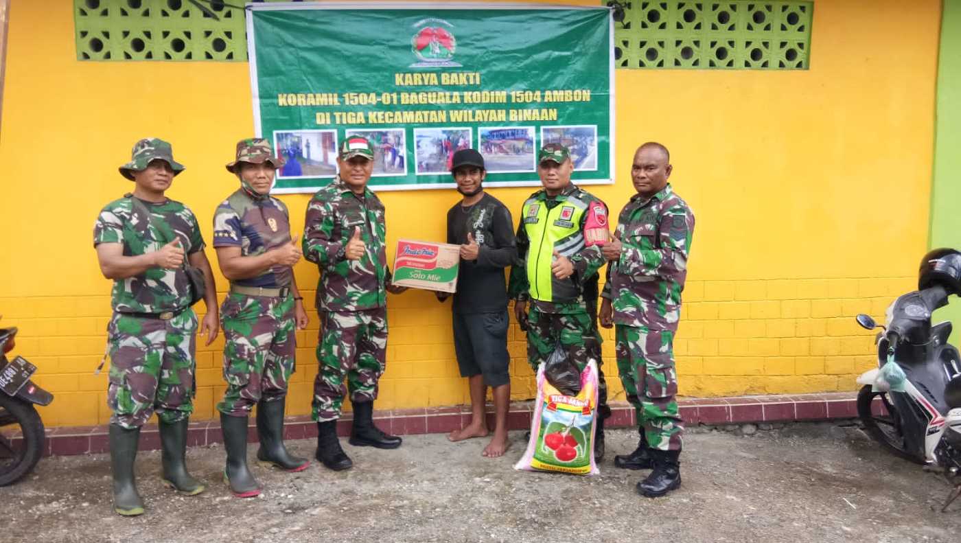 Koramil 1504-01/ Baguala Gelar Karya Bakti Peduli Lingkungan dan Rumah Ibadah