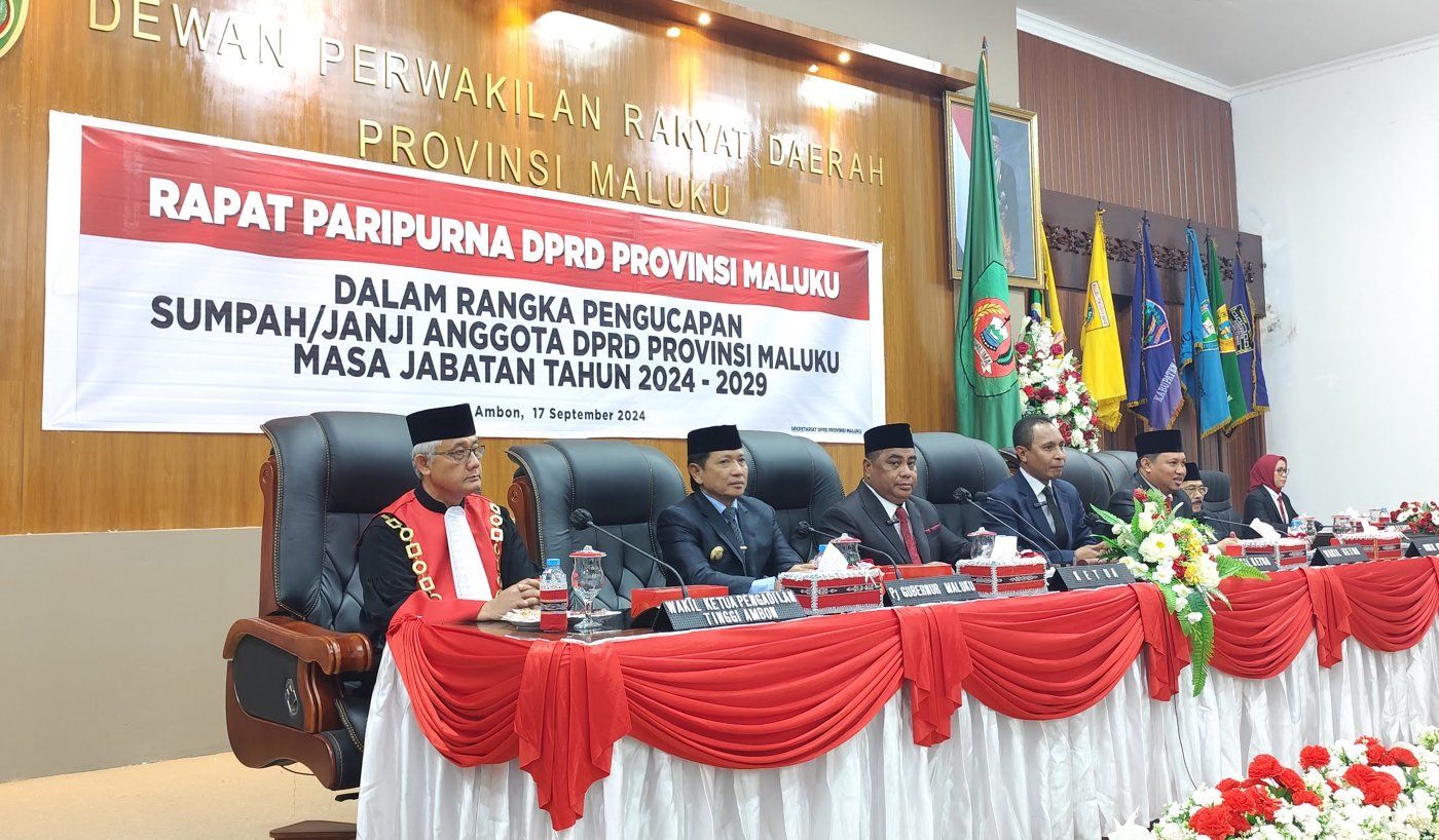 45 ANGGOTA DPRD PROVINSI MALUKU MASA JABATAN 2024-2029 RESMI DILANTIK