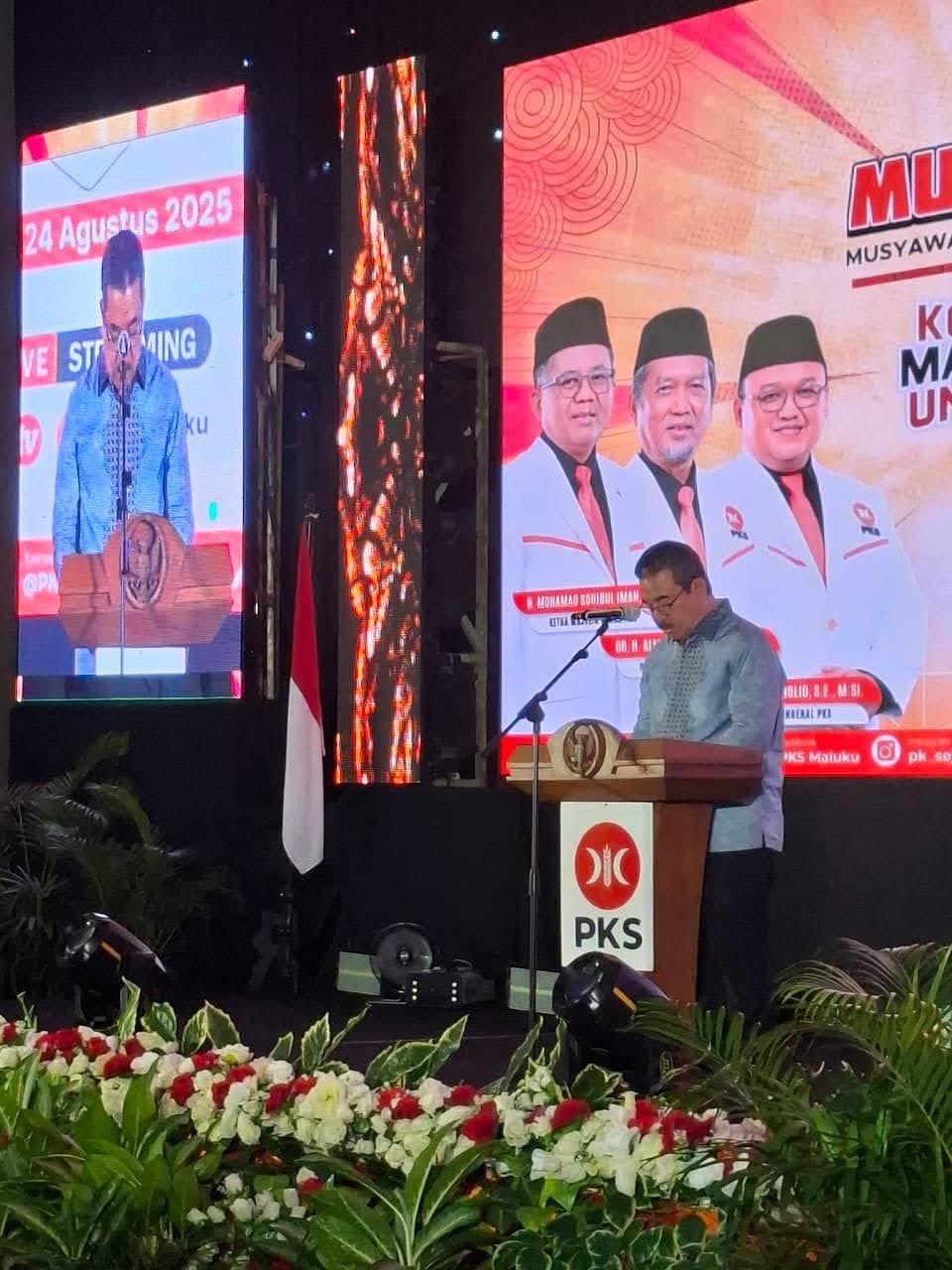 Hadiri Muswil VI PKS, Gubernur Maluku Ajak Partai Politik Bersinergi Majukan Daerah