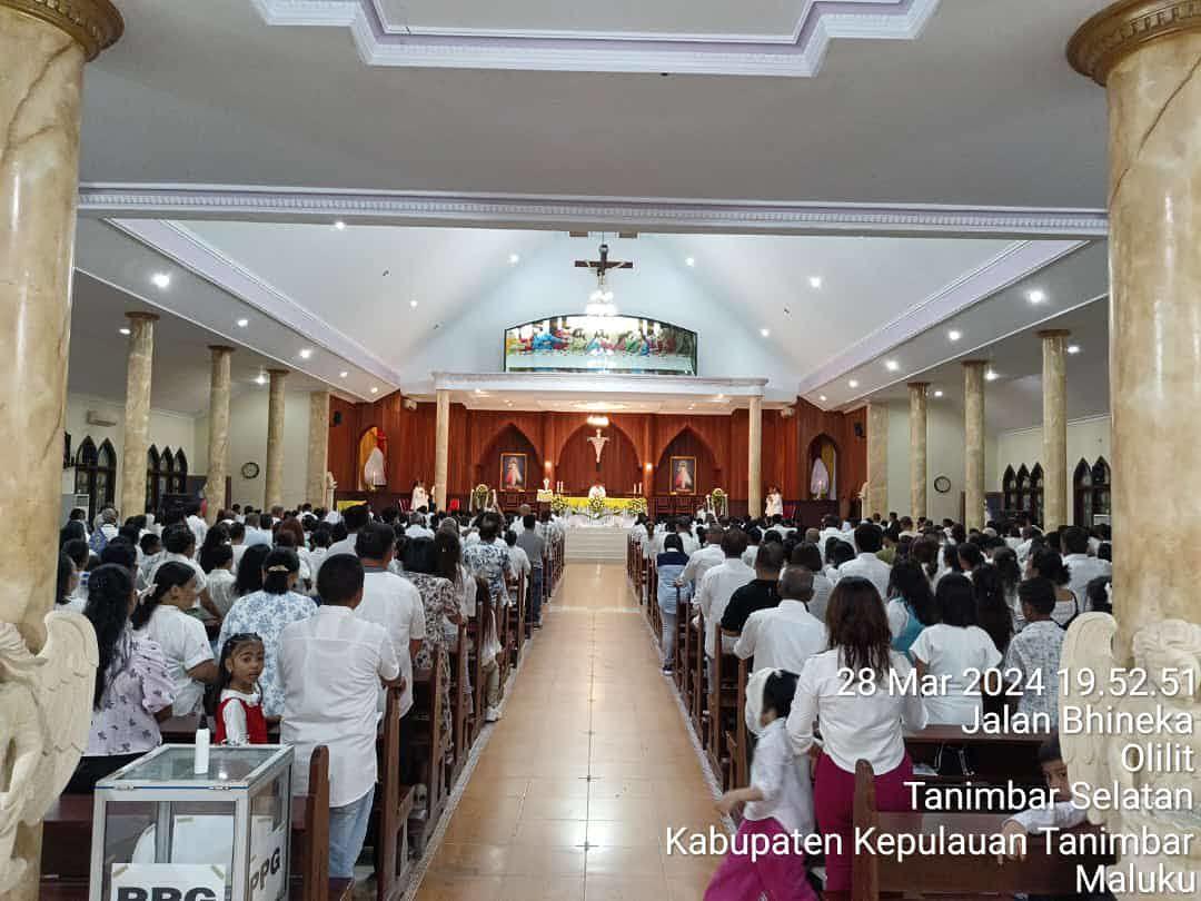 Amankan Misa Kamis Putih, Polres Kepulauan Tanimbar Pastikan Rasa Aman Dan Lancar