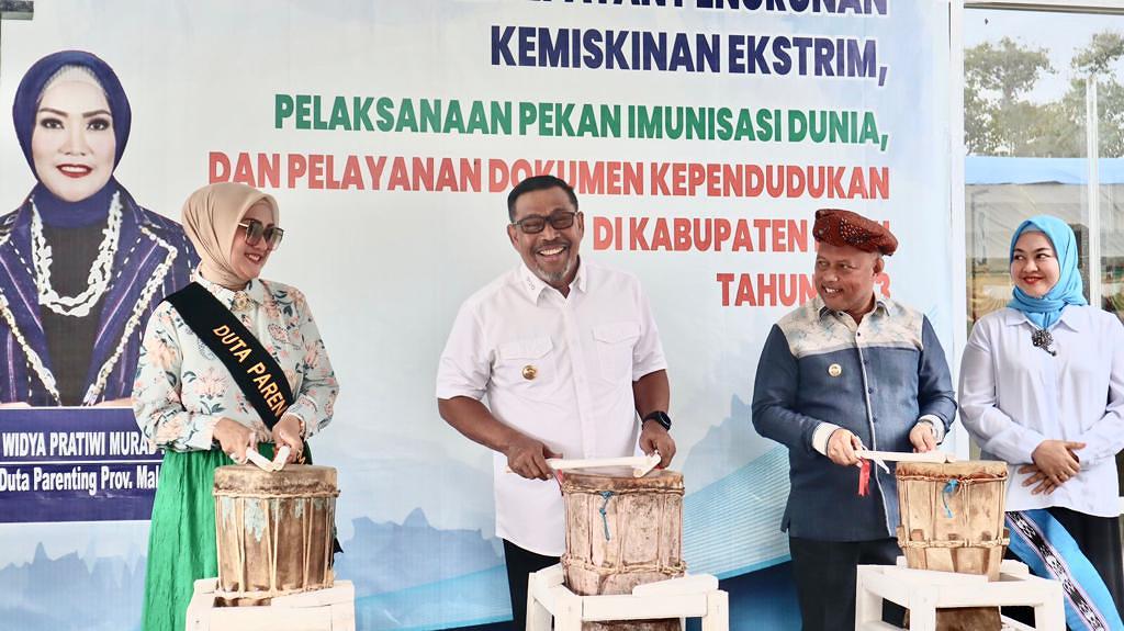 GUBERNUR CANANGKAN PERCEPATAN PENURUNAN KEMISKINAN EKSTREM & STUNTING SERTA PEKAN IMUNISASI DUNIA DI BURU