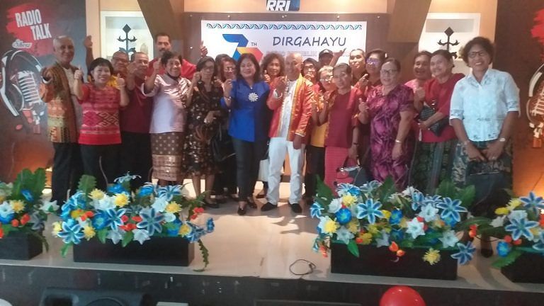 LPP RRI Ambon,Gelar HUT Ke-77 Ditandai Dengan Penyulutan Obor Triprasetya RRI