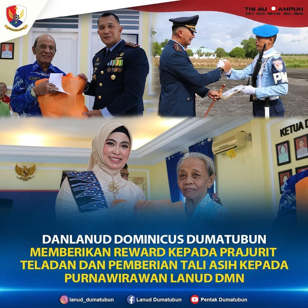 Serda Khoirul Mendapatkan Reward Dari Komandan Lanud Dominicus Dumatubun Letkol Pas Muhammad Junaidi Sudirman, S.H, M.M.