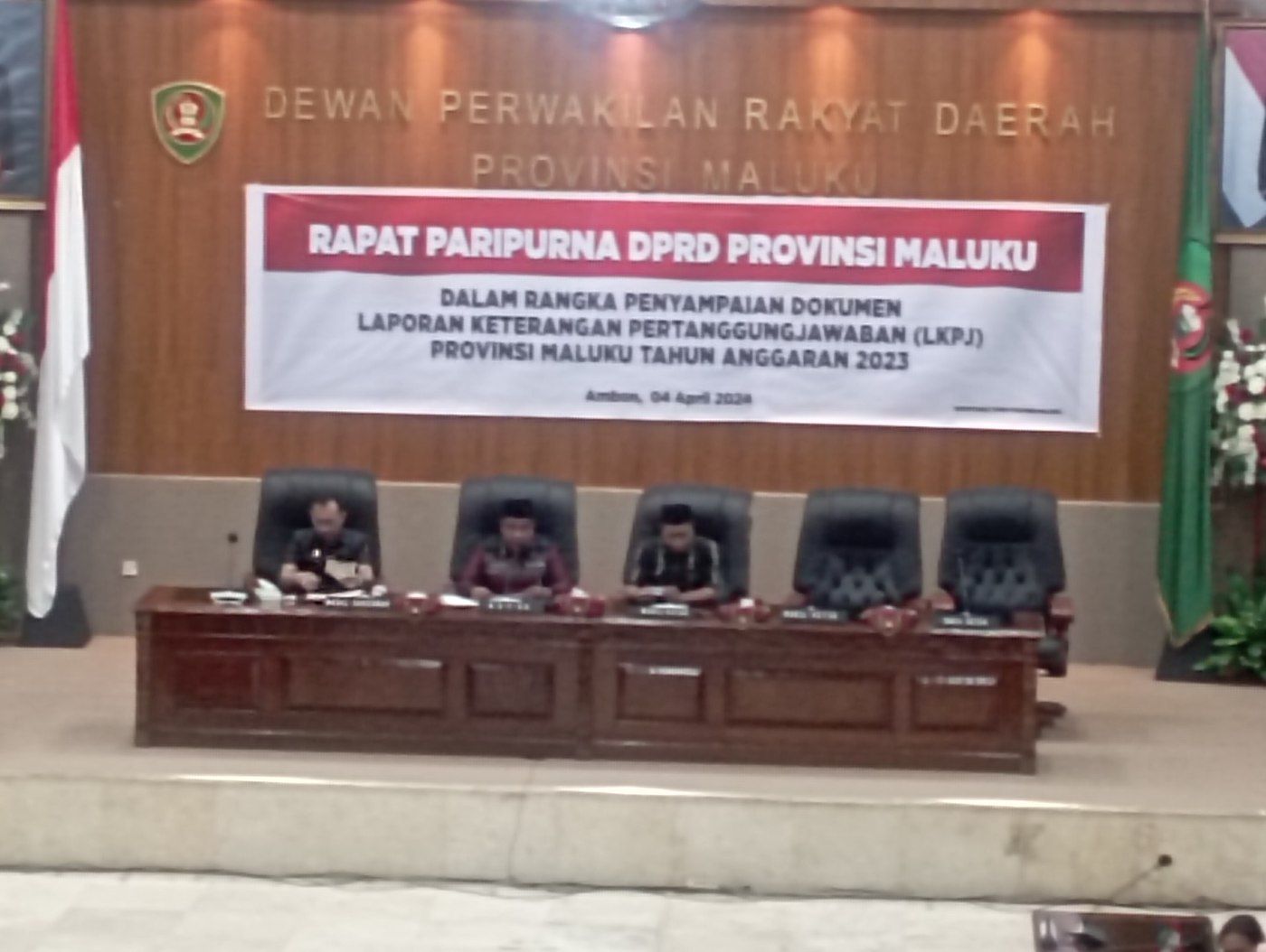 DPRD Provinsi Maluku Melaksanakan Paripurna Penyampaian Dokumen LKPJ Tahun 2023