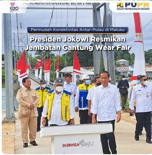 Jembatan Gantung Wear Fair, Tual Di Resmikan Presiden Jokowi