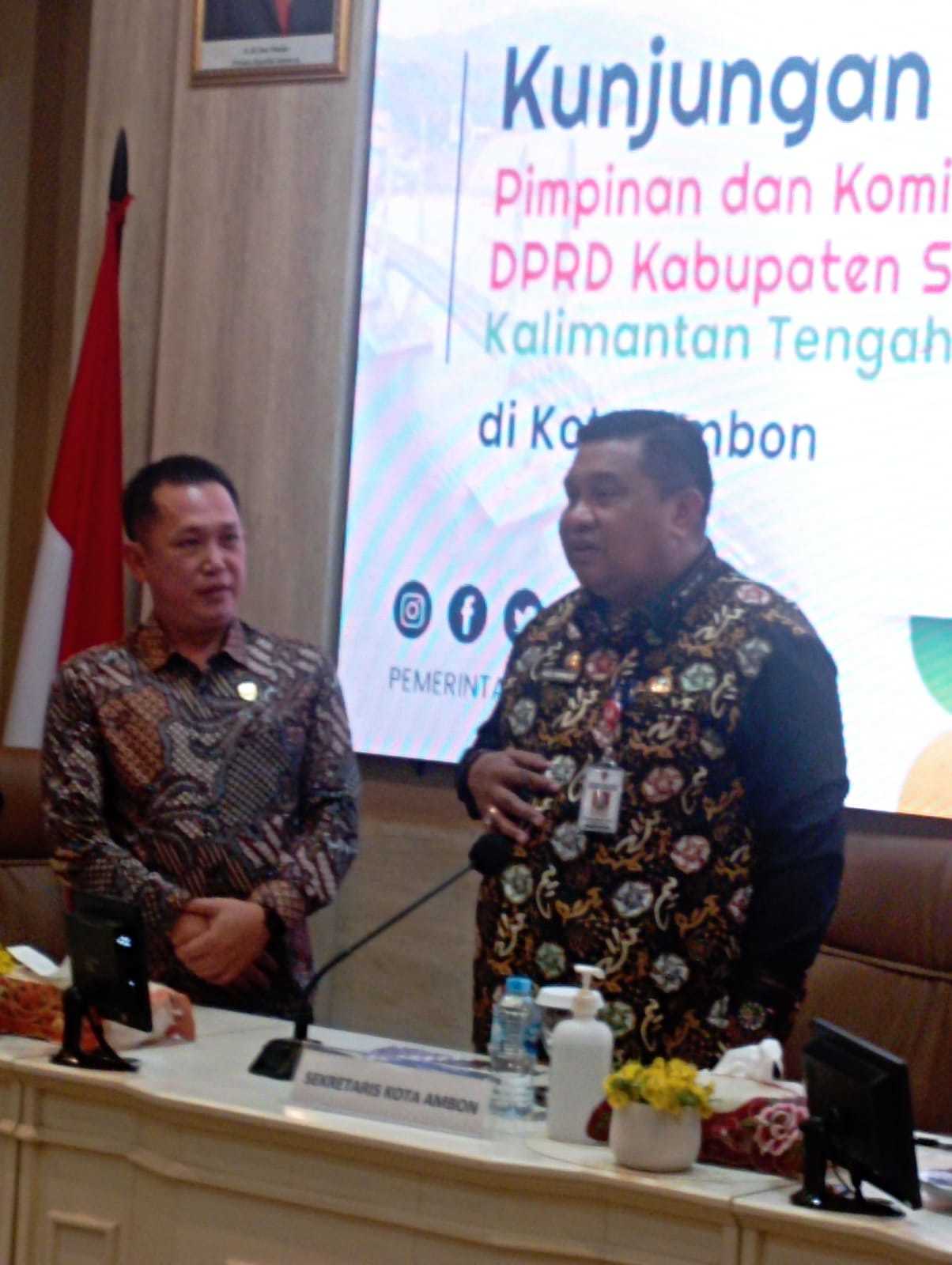 Sambutan Selamat Datang Sekot Ambon Atas Kunjungan Kerja  DPRD Kabupaten Sukamara Kalteng