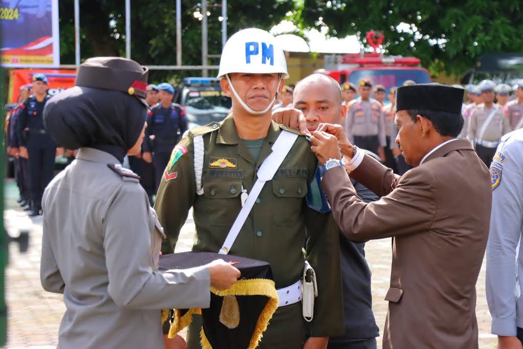 Gelar Pasukan dalam rangka Operasi Ketupat Salawaku 2024 di Polres Tual.