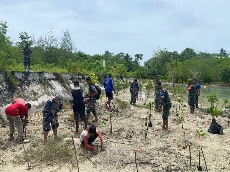 Mangrove Babinpotdirga Lanud Dumatubun Tanam Bersama Warga Labetawi