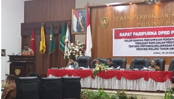 DPRD Maluku Gelar Paripurna Penyampaian Akhir Fraksi Terhadap Ranperda Pertanggungjawaban APBD 2023