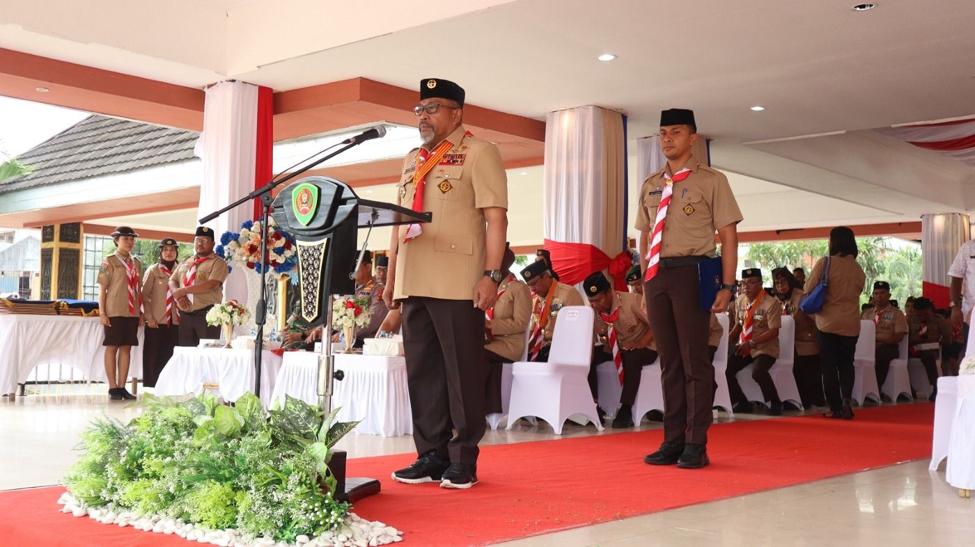 GUBERNUR MI JADI PEMBINA UPACARA PERINGATAN HARI PRAMUKA KE-62 TAHUN 2023 DI MALUKU