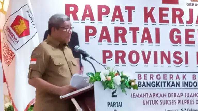 Hanubun Pamer e-Lapor hingga 4G di Hadapan Peserta Rakerda Partai Gerindra Maluku