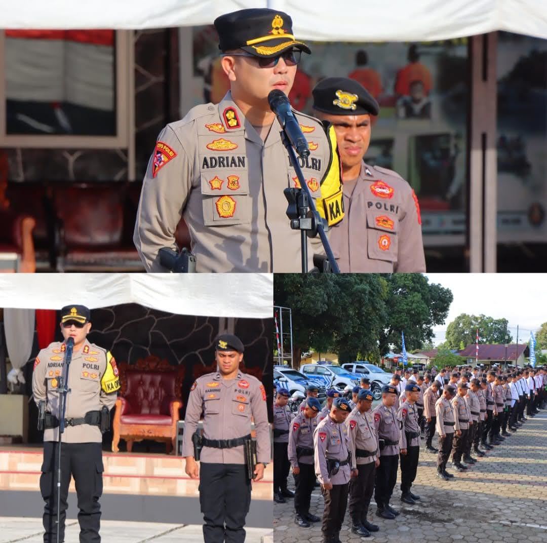 Jelang Operasi Patuh 2024. “Polres Tual Gelar Apel bersama Personel Polsek jajaran.