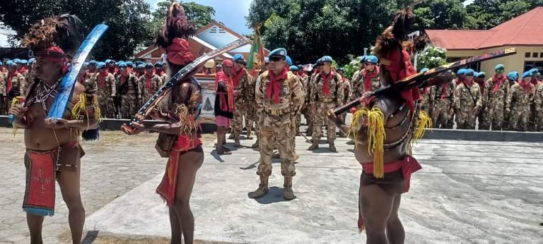 Dandim 1502/Masohi Hadiri Acara Penyambutan Purna Satgas Yonmek kontingen Garuda 23-P Unifil Yonif 731/Kabaresi