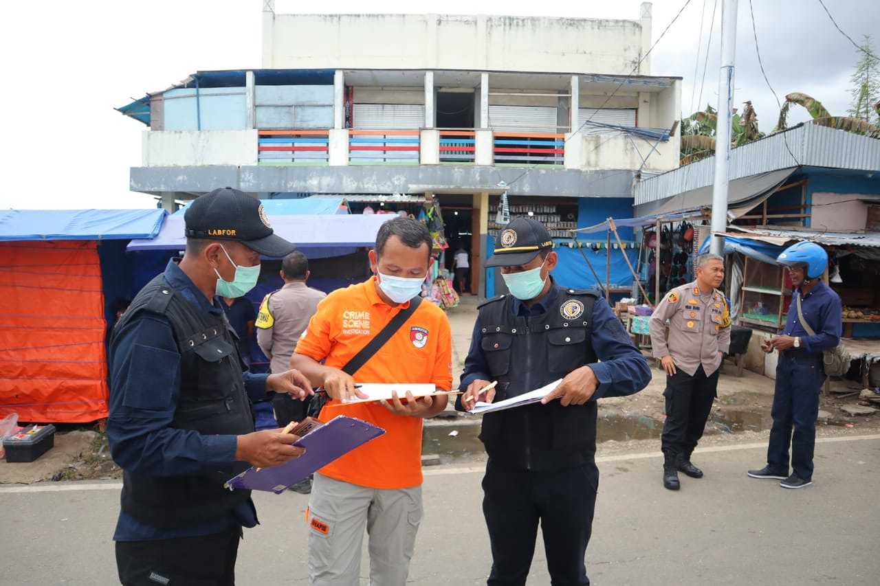 Tim Labfor Mabes Polri Turun Tangan Olah TKP Kebakaran Pasar Ngrimase