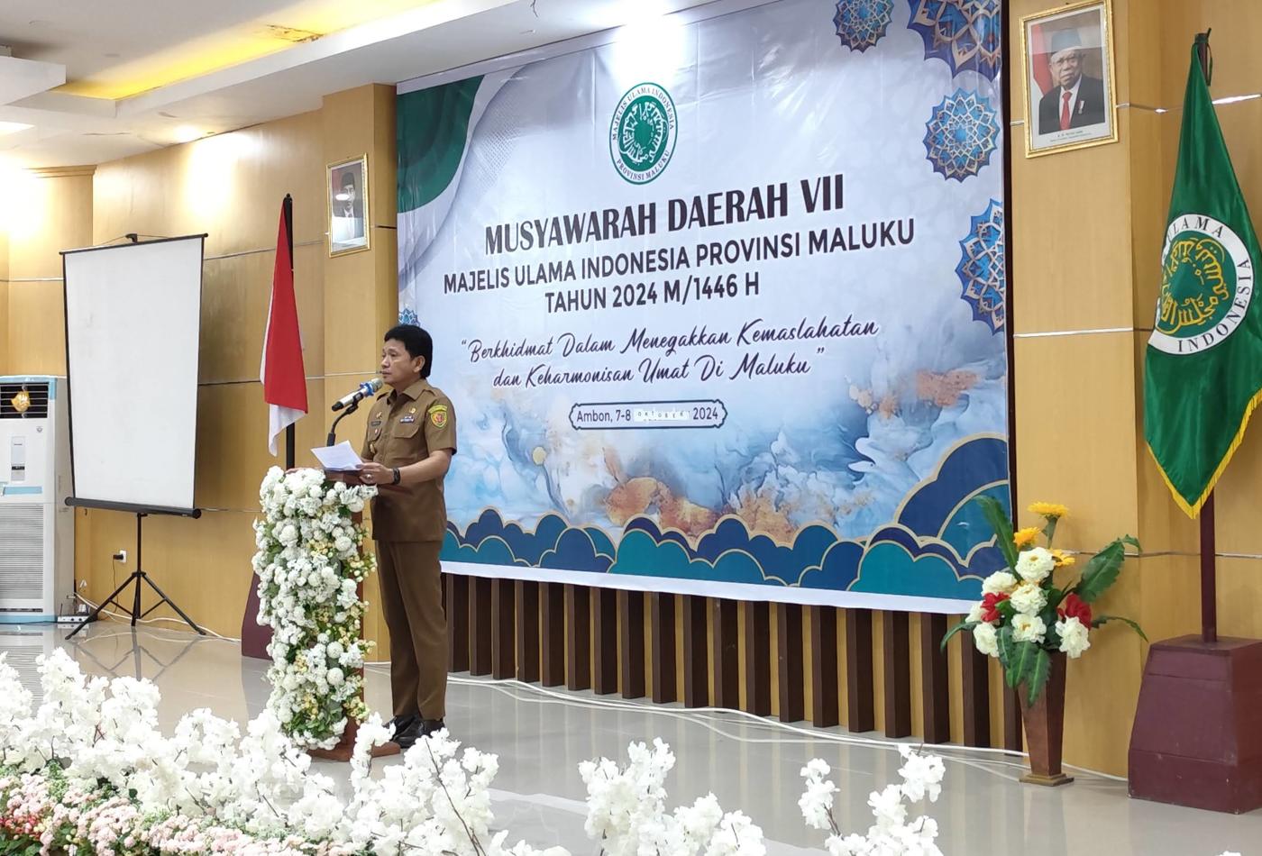 MUSDA VII MUI MALUKU RESMI DIBUKA PJ GUBERNUR SADALI YAITU