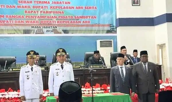 DPRD Aru Gelar Paripurna Sertijab Kepala Daerah, Ini Pesan Bupati Timo 
