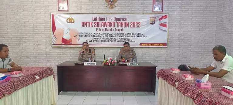 Polres Maluku Tengah Gelar Latihan Pra Ops Antik Salawaku 2023