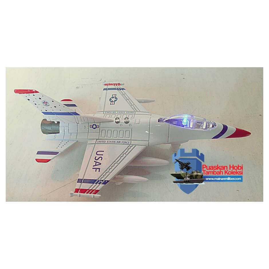 Miniatur Pesawat Tempur F 16 Putih