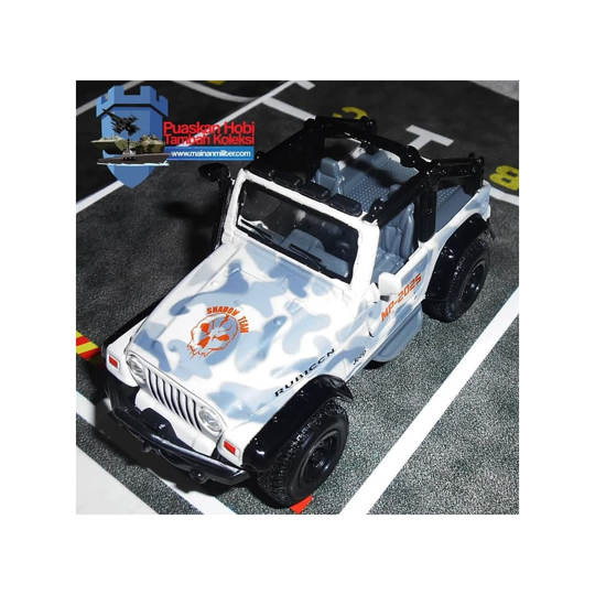 Miniatur Jeep Wrangler Rubicon Militer Snow Camo