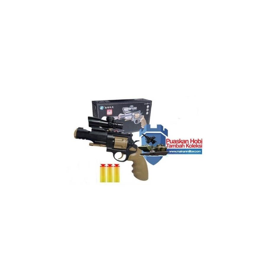 Pistol Mainan Anak M500 Dengan Peluru Busa 3 Buah