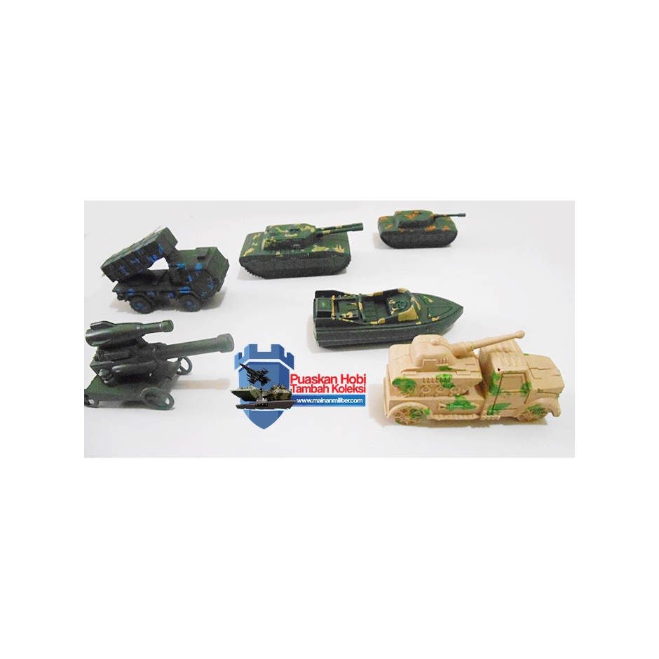 Miniatur Kendaraan Militer Plastik 6 Buah