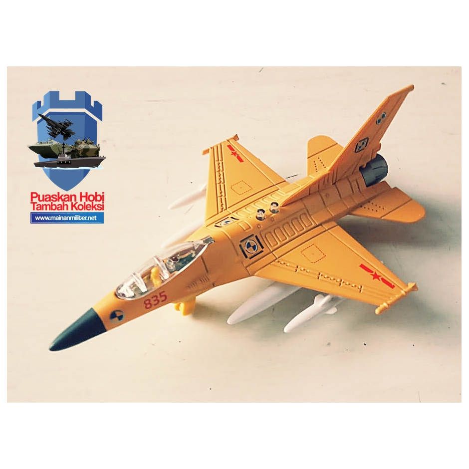 Miniatur Pesawat Tempur F 16 Oranye