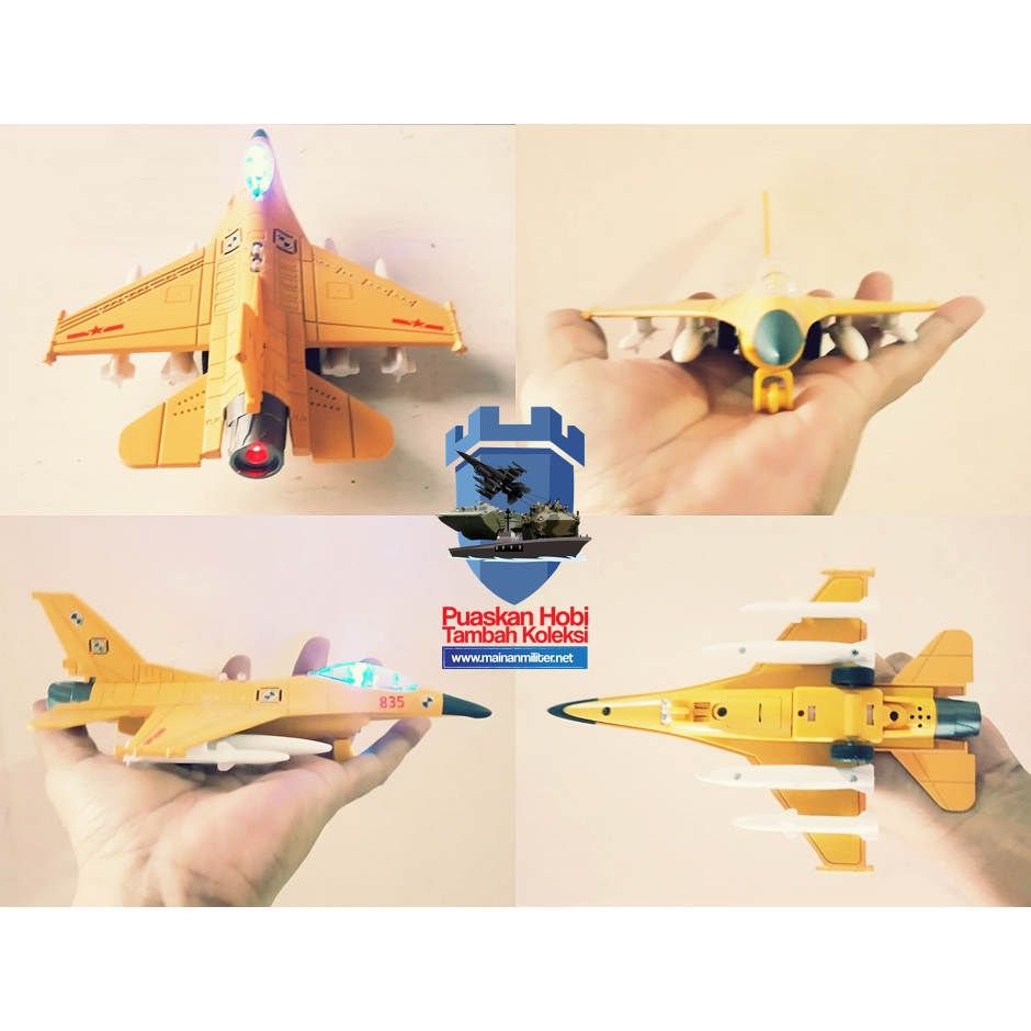 Miniatur Pesawat Tempur F 16 Oranye