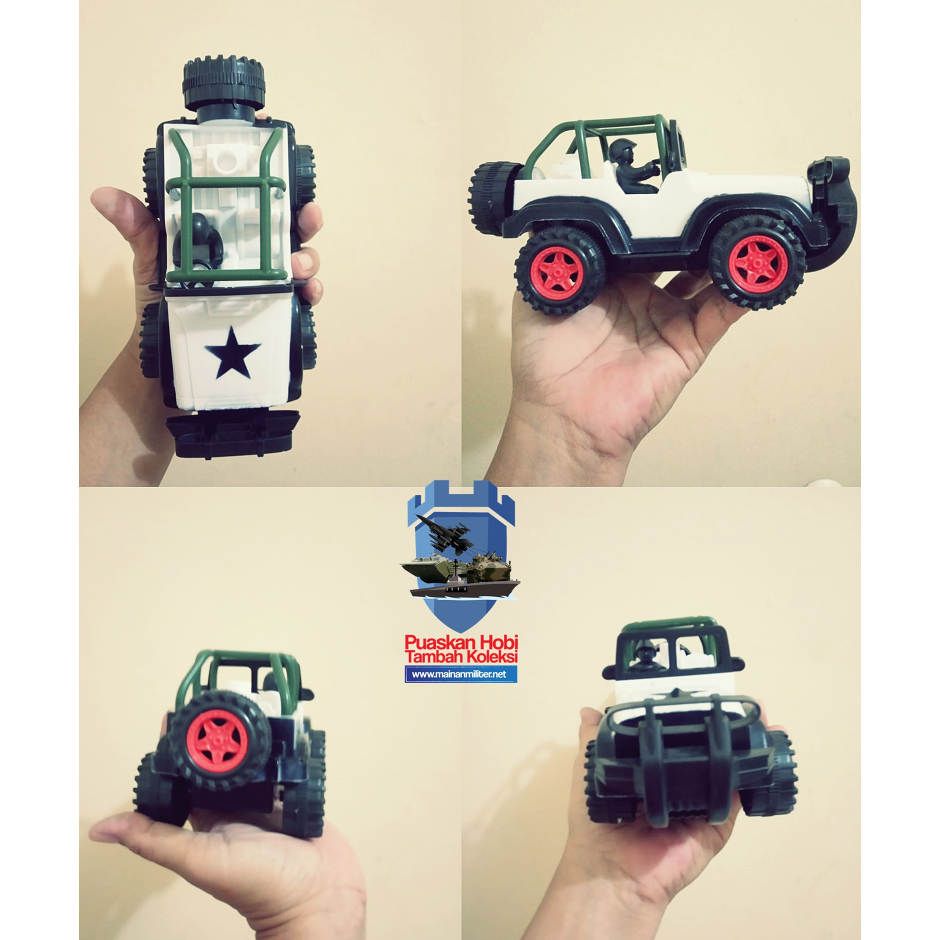 Mainan Anak Jeep Militer Putih Plastik