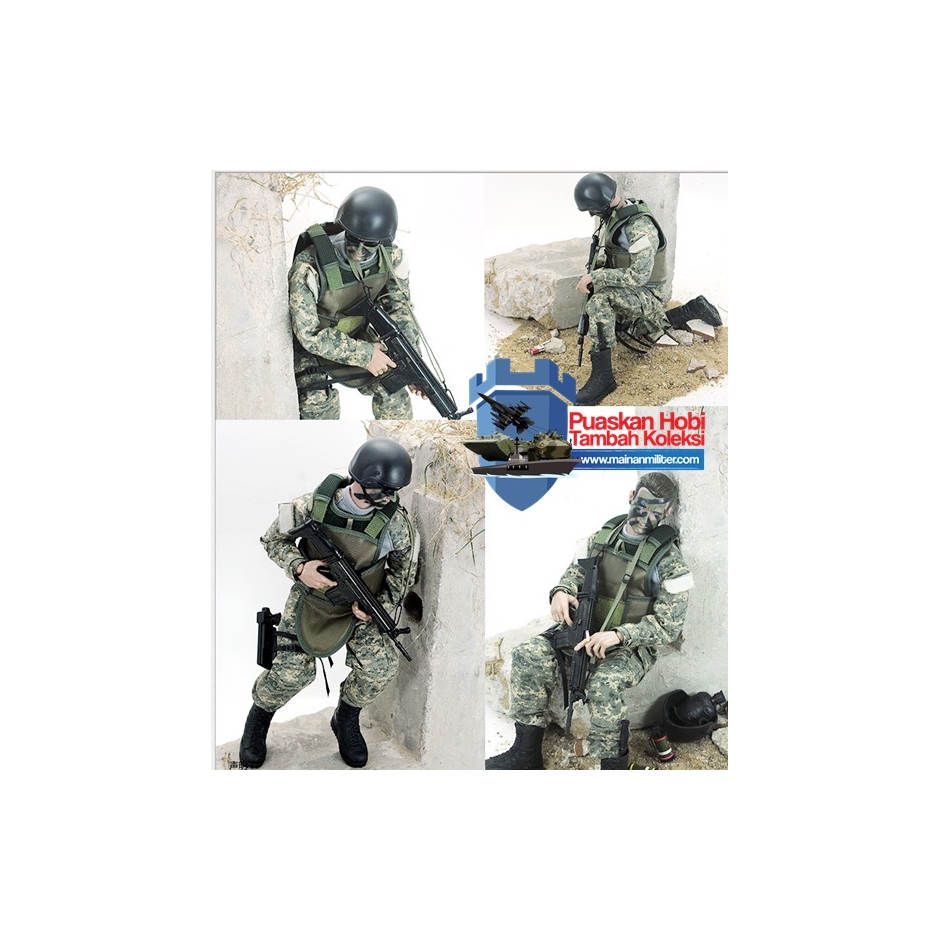 Boneka Tentara Army Combat Uniform Abu-Abu Skala 1:6